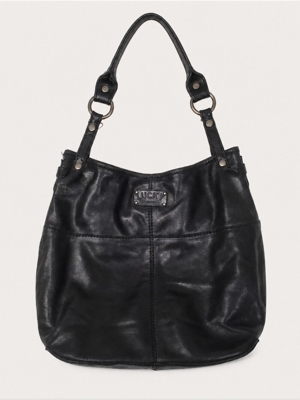 Lucky Brand Black Lamb Leather Shoulder Bag